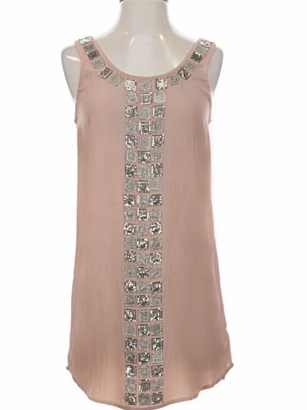 Embellished Beige Pink Dress